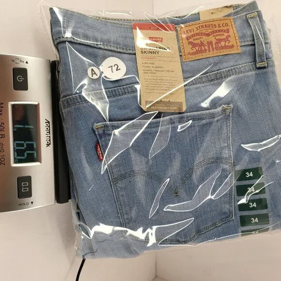 Levis 311 Shaping Skinny Mid Rise Light Wash Jeans Women's W34 L30 Denim NWT - Picture 15 of 15